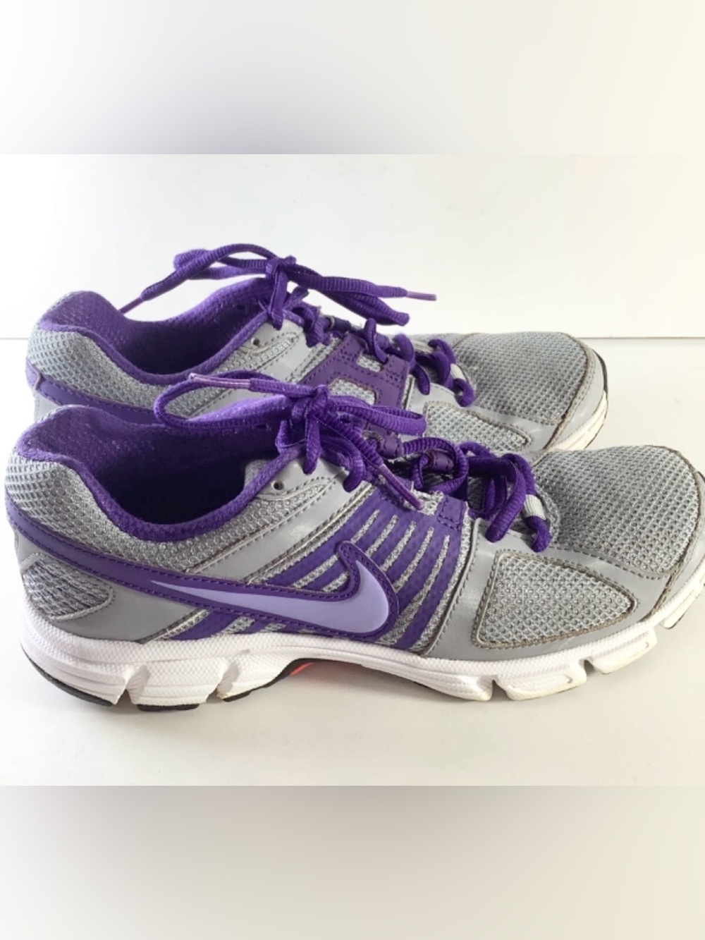 Nike Womens Downshifter Gray Purple Running  - Size 7.5